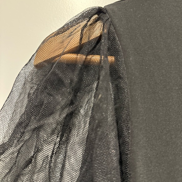 Zara black body suit with mesh sleeves. - Picture 2 of 3